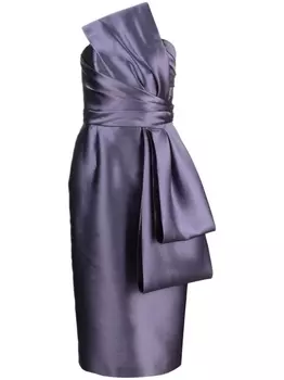 Alberta Ferretti платье миди с объемным бантом, фиолетовый