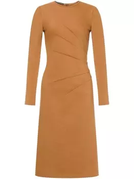Alberta Ferretti платье миди со складками, нейтральный цвет