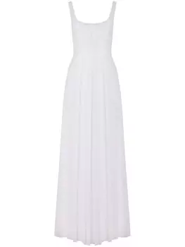 Alberta Ferretti платье с драпировкой, белый