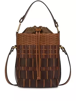 Alberta Ferretti плетеная сумка-ведро, коричневый