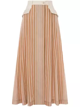 Alberta Ferretti плиссированная юбка макси, коричневый