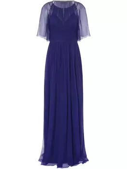 Alberta Ferretti плиссированное платье макси, синий