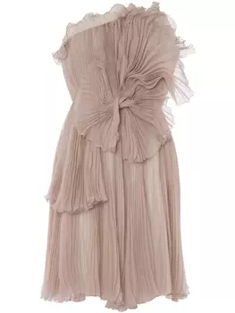 Alberta Ferretti плиссированное платье мини, нейтральный