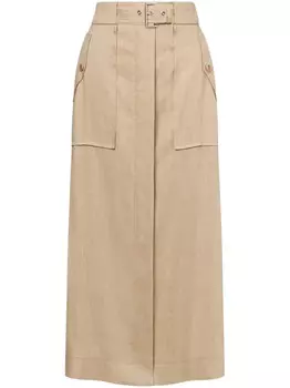 Alberta Ferretti прямая юбка с завышенной талией, нейтральный
