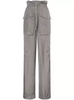 Alberta Ferretti прямые брюки с завышенной талией, серый