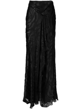Alberta Ferretti расклешенная юбка с драпировкой, черный
