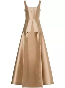Alberta Ferretti расклешенное платье с вырезами, нейтральный цвет