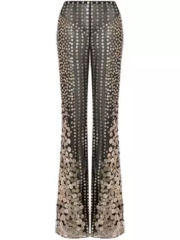 Alberta Ferretti расклешенные брюки с пайетками, черный