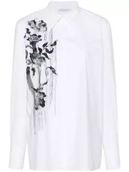 Alberta Ferretti рубашка с цветочным принтом, белый