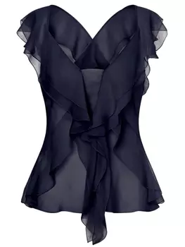 Alberta Ferretti шелковая полупрозрачная блузка, синий