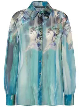 Alberta Ferretti шелковая рубашка, синий