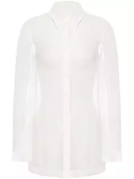 Alberta Ferretti шелковая рубашка со сборками, белый