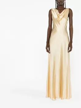 Alberta Ferretti шелковое платье без рукавов с вырезом, серый