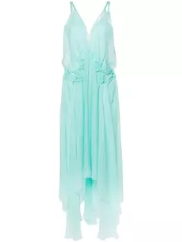Alberta Ferretti шелковое платье миди, синий