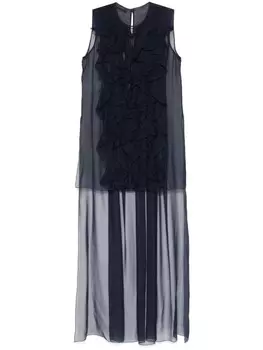 Alberta Ferretti шифоновая блузка со сборками, синий