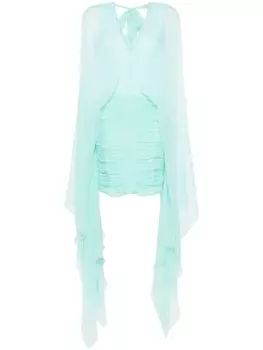 Alberta Ferretti шифоновое платье мини, синий
