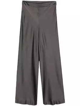 Alberta Ferretti широкие атласные брюки, серый