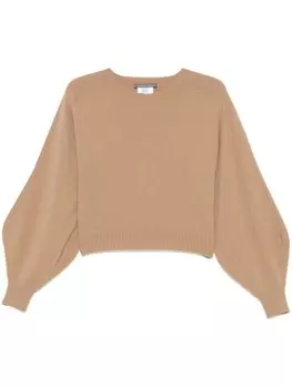 Alberta Ferretti свитер в рубчик, коричневый