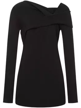 Alberta Ferretti топ асимметричного кроя со сборками, черный