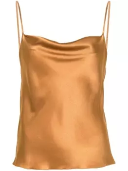 Alberta Ferretti топ с воротником-хомутом, золотистый