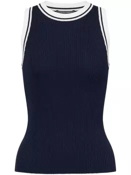 Alberta Ferretti топ в рубчик, синий