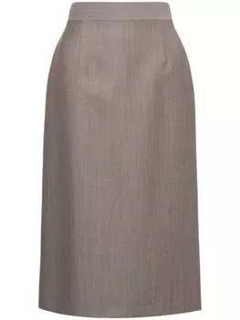 Alberta Ferretti твидовая юбка миди, серый