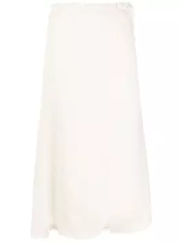 Alberta Ferretti твидовая юбка с бахромой, белый