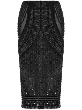 Alberta Ferretti юбка-карандаш с пайетками, черный