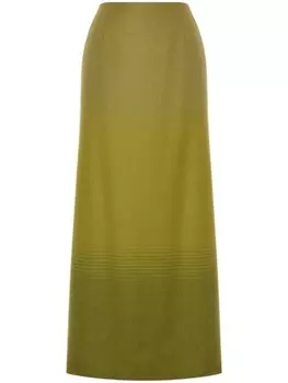 Alberta Ferretti юбка макси в полоску, зеленый