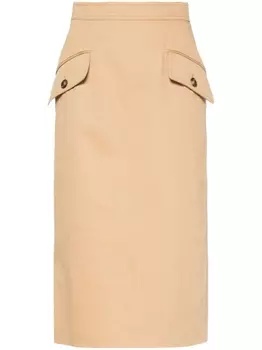 Alberta Ferretti юбка миди с карманами, нейтральный цвет