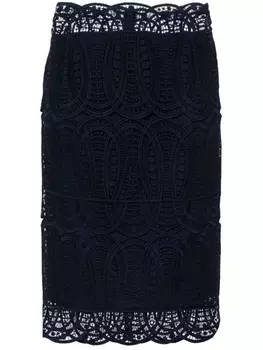 Alberta Ferretti юбка миди с вышивкой, синий