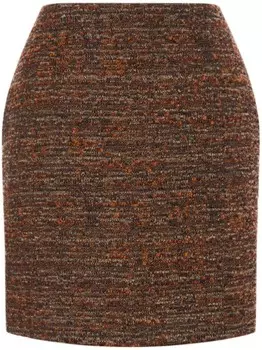 Alberta Ferretti юбка мини из ткани букле, коричневый