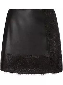 Alberta Ferretti юбка-шорты с запахом и кружевом, черный