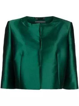 Alberta Ferretti укороченный атласный жакет, зеленый