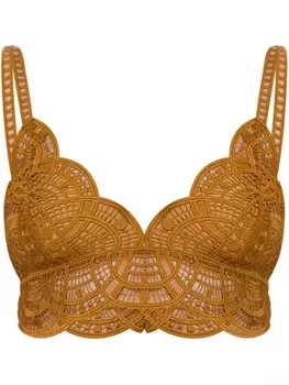 Alberta Ferretti укороченный топ с фестонами, желтый