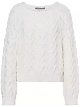 Alberta Ferretti вязаный джемпер из вирджинской шерсти, белый