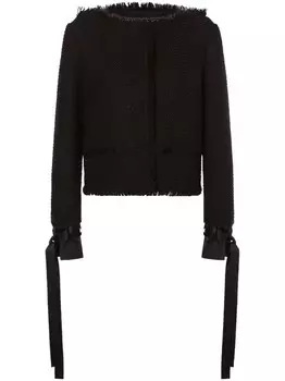 Alberta Ferretti жакет с бахромой и ремешками, черный