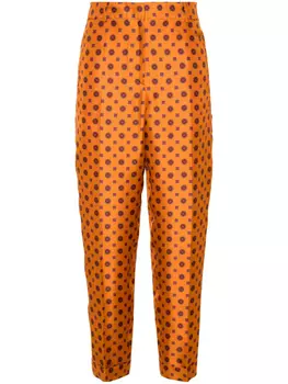 Alberto Biani зауженные брюки с геометричным принтом, оранжевый