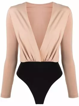 Alchemy боди с глубоким V-образным вырезом из коллаборации с Lia Aram, нейтральный цвет