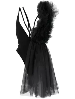 Alchemy боди с оборками, черный