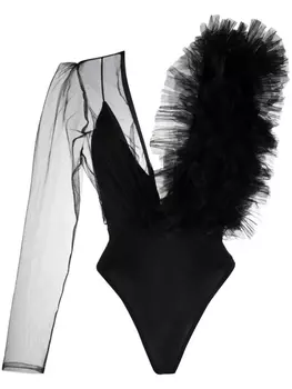 Alchemy боди с оборками, черный