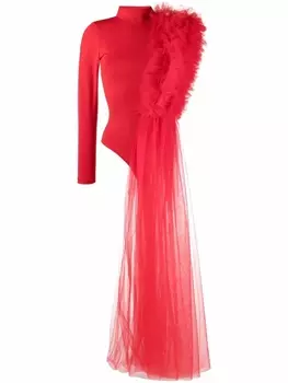 Alchemy боди с оборками из коллаборации с Lia Aram, красный