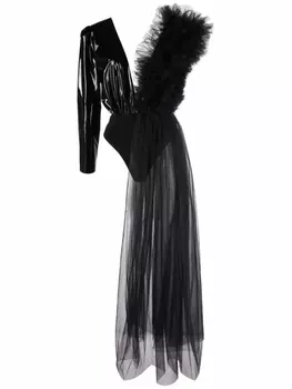 Alchemy боди с оборками из коллаборации с Lia Aram, черный