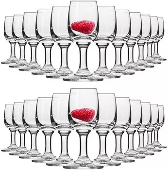 Alcohol Cage, рюмки, 24 НАБОР, рюмки, рюмки, объем 35 мл, можно мыть в посудомоечной машине - рюмки для текилы, водки, стаканы на высокой ножке