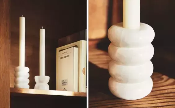 Алебастровый подсвечник Zara Home, белый