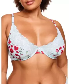 Aleena Женский бюстгальтер пуш-ап без косточек для полных размеров Adore Me, синий