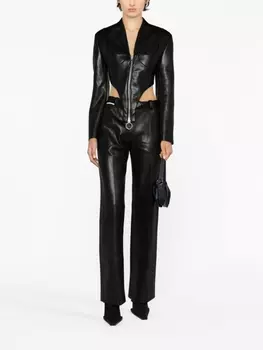 Aleksandre Akhalkatsishvili брюки из искусственной кожи, черный