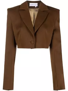 Aleksandre Akhalkatsishvili укороченный однобортный блейзер, коричневый