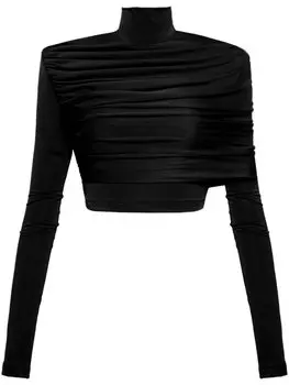 Aleksandre Akhalkatsishvili укороченный топ из джерси, черный