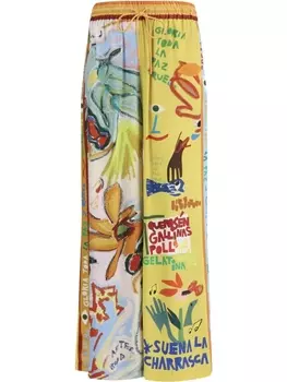 ALEMAIS брюки с принтом, желтый